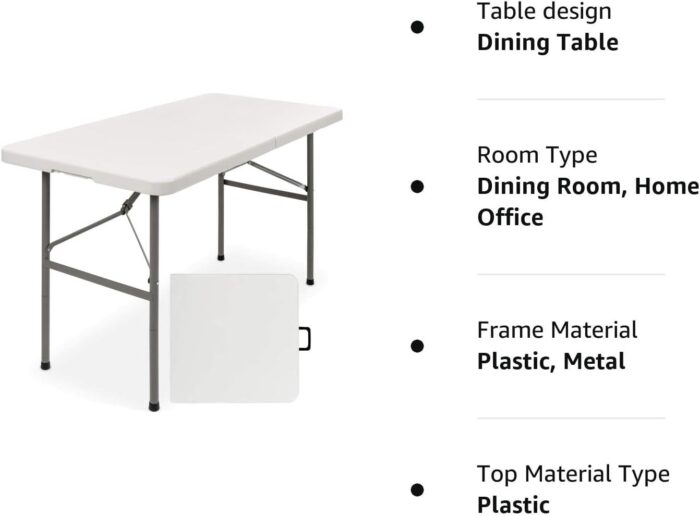 Strong Foldable Table in plastic Length 1.2m