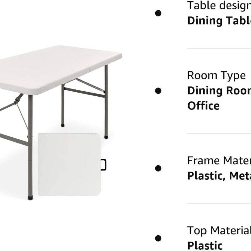 Strong Foldable Table in plastic Length 1.2m