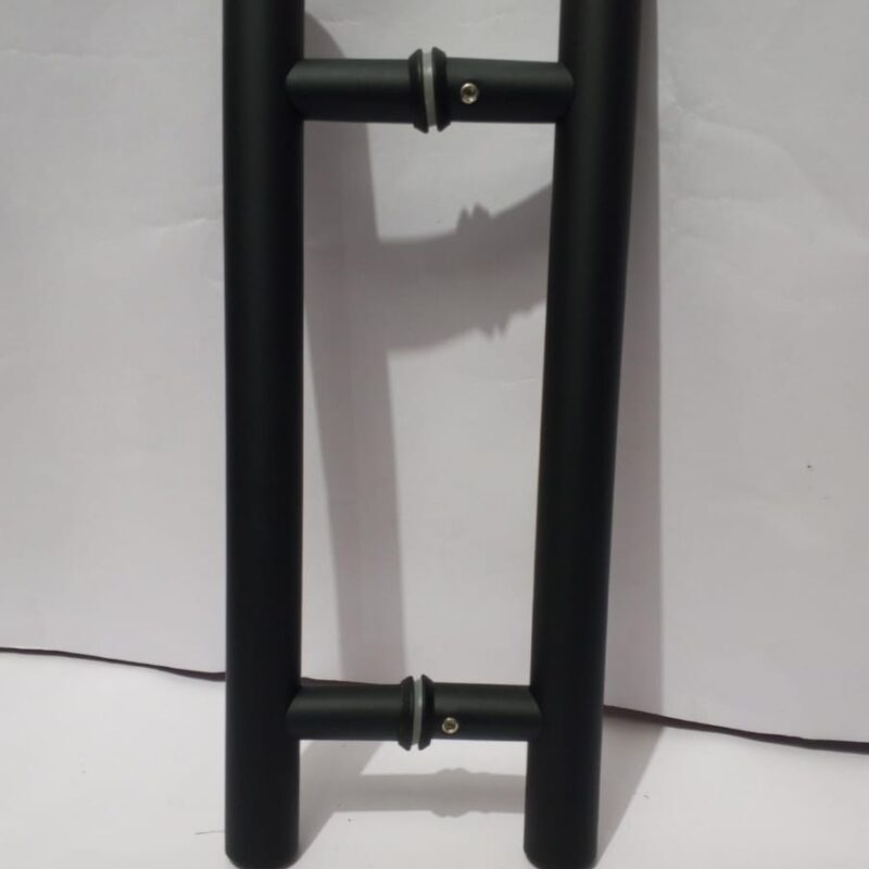 12 inch Long Door Handle Ladder Pull Handle Entry Stainless Steel Round Black