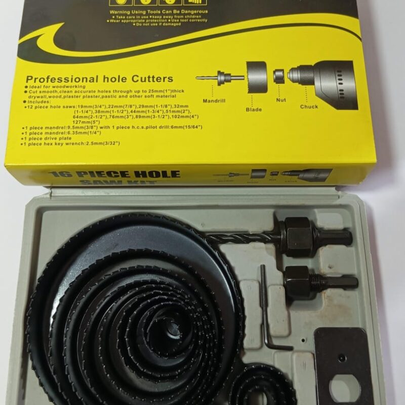 16 pcs hole saw kit