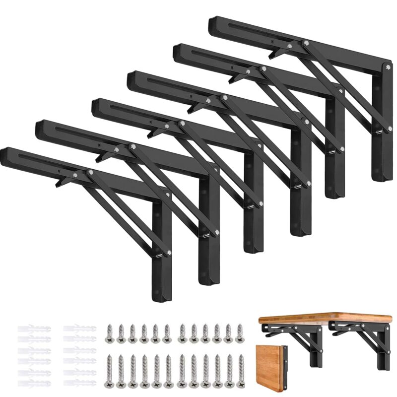 Folding Shelf Brackets Heavy Duty Stainless Steel Collapsible 10 inch