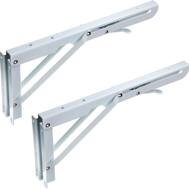 18-Inch Foldable Shelf Brackets (Pair) - Heavy Duty Wall Mounted