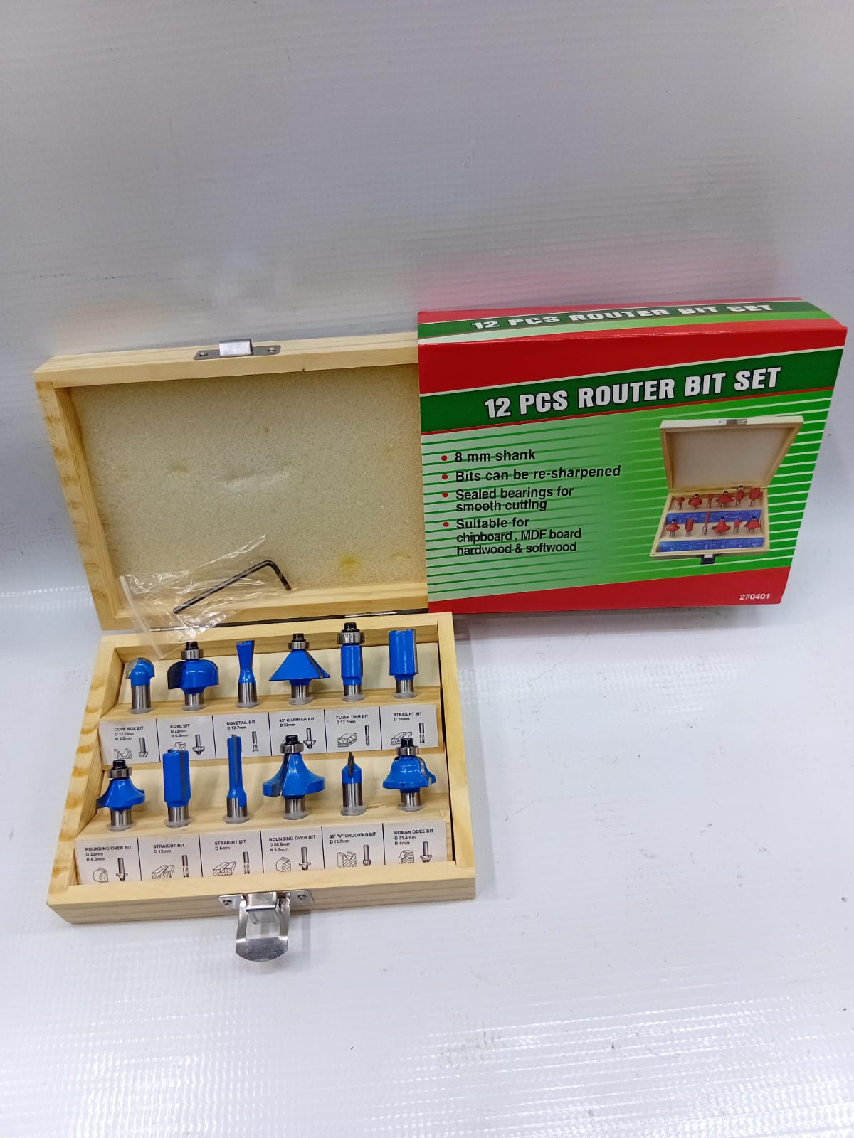 12 pcs router bit set