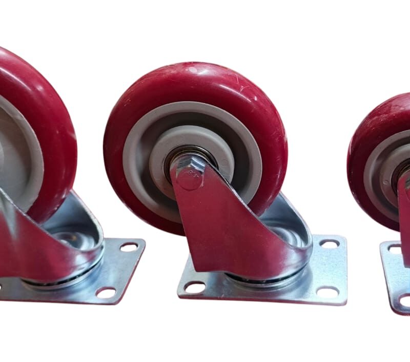 5 inch Maroon castor without brakes